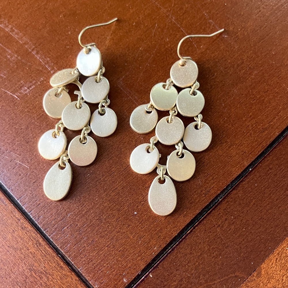 Chico's Gold Disc Dangle Earrings